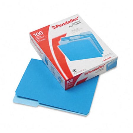Pendaflex Pendaflex 421013BLU Interior File Folders- 1/3 Cut- Top Tab- Letter- Blue 100/Box 421013BLU